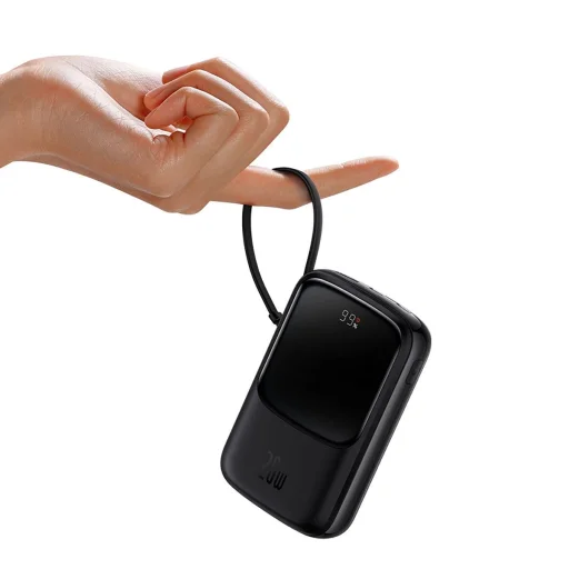 Baseus Qpow powerbank 10000mAh beépített USB Type-C kábellel 22.5W Gyors Töltés SCP AFC FCP fehér (PPQD020102) - 14