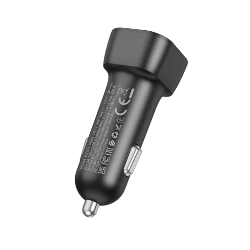 Borofone autós töltő BZ28A Trophie - USB + Type C - QC 3.0 PD 30W 3A fekete - 6