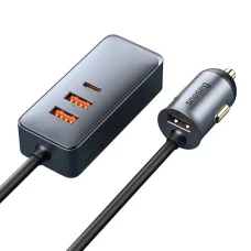 Baseus Share Together autós töltő 3x USB / USB Type C 120W PPS Quick Charge Power Delivery szürke (CCBT-B0G)