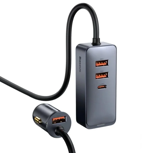 Baseus Share Together autós töltő 3x USB / USB Type C 120W PPS Quick Charge Power Delivery szürke (CCBT-B0G) - 4