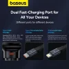 Baseus Enjoyment USB-C autós töltő USB-C / Lightning 60W kábellel - fekete - 14