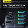 Baseus Enjoyment USB-C autós töltő USB-C / Lightning 60W kábellel - fekete - 16