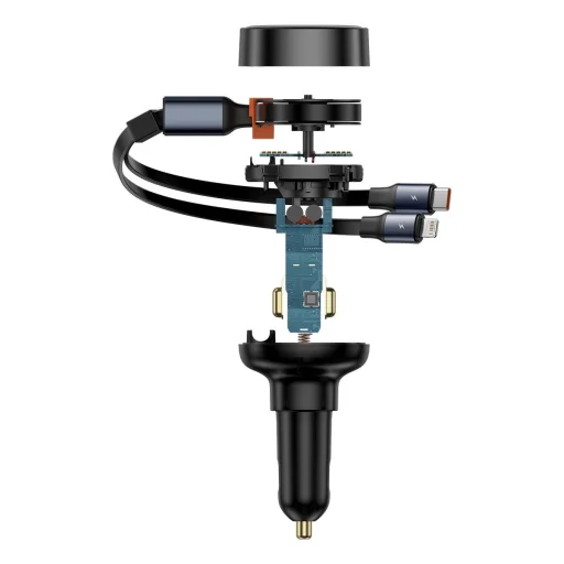 Baseus Enjoyment USB-C autós töltő USB-C / Lightning 60W kábellel - fekete - 4