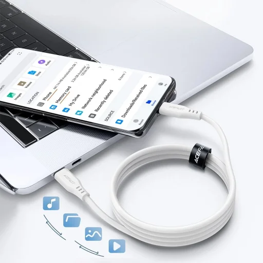 Acefast C3-03 USB-C - USB-C PD QC kábel 60W 3A 480Mb/s 1.2m - fehér - 8