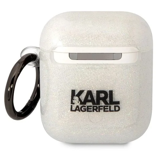 Karl Lagerfeld KLA2HNKCTGT Airpods 1/2 tok átlátszó Gliter Karl&Choupette - 2