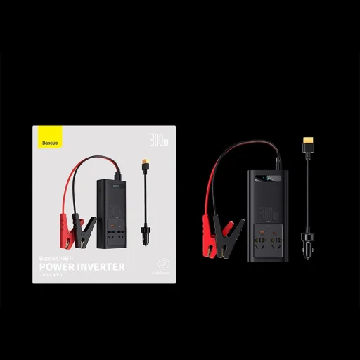 Baseus IGBT Autós Inverter 300W 220V (CN / EU Csatlakozó) Fekete (CGNB010101) - 26