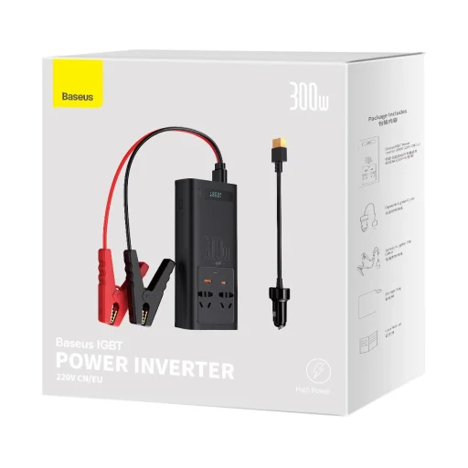 Baseus IGBT Autós Inverter 300W 220V (CN / EU Csatlakozó) Fekete (CGNB010101) - 5