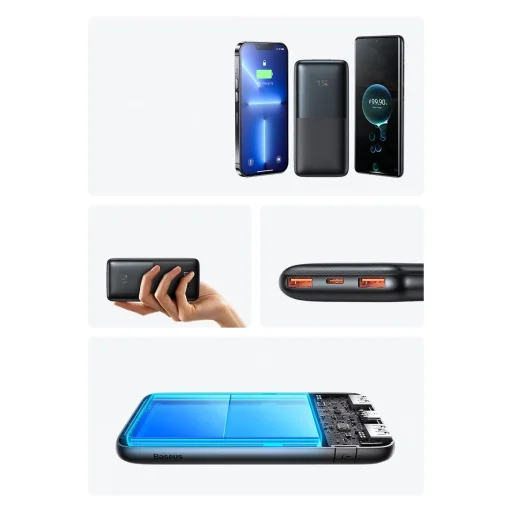 Baseus Bipow Pro Power Bank 10000mAh 20W Lila USB Type A - USB Type C 3A 0.3m Kábel (PPBD040205) - 15