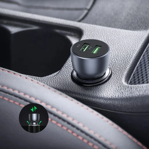 Ugreen gyors autós töltő 2x USB 36W Quick Charge SCP FCP AFC szürke (CD213 10144) - 6