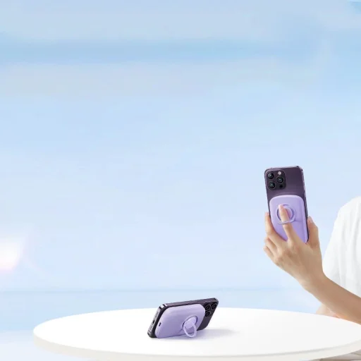 Wireless powerbank 6000mAh Joyroom JR-W030 20W MagSafe gyűrűvel és állvánnyal - lila - 4