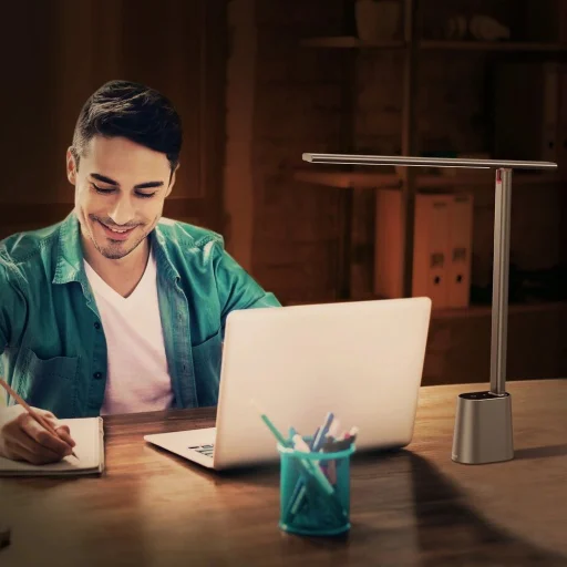 Baseus Smart Eye vezeték nélküli LED íróasztali lámpa 2200 mAh akkumulátorral szürke (DGZG-0G) - 21