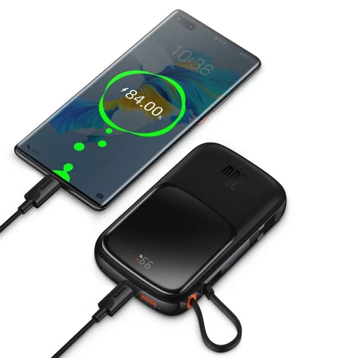 Powerbank 10000mAh 20W Baseus Qpow Pro Overseas Edition + USB-C 3A kábel - Fekete - 13