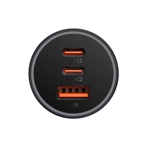 Baseus Golden Contactor Pro autós töltő USB-A + 2x USB-C 65W sötétszürke - 2
