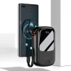 Baseus Qpow Digitális Kijelzős power bank gyors töltéssel 20000mAh 20W QC/PD/SCP/FCP beépített Lightning kábellel fekete - 12