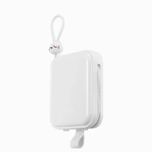 Joyroom powerbank USB C és Lightning kábelekkel valamint Cutie Series állvánnyal 10000mAh 22.5W fehér (JR-L008) - 4