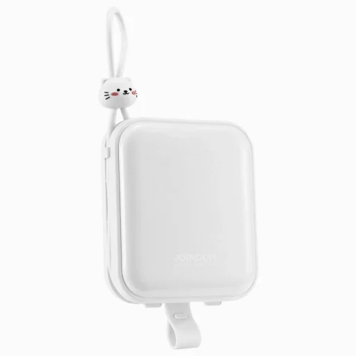 Joyroom powerbank USB C és Lightning kábelekkel valamint Cutie Series állvánnyal 10000mAh 22.5W fehér (JR-L008) - 6