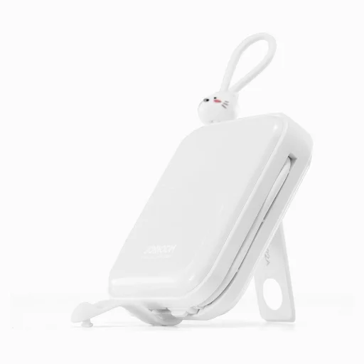 Joyroom powerbank USB C és Lightning kábelekkel valamint Cutie Series állvánnyal 10000mAh 22.5W fehér (JR-L008) - 9