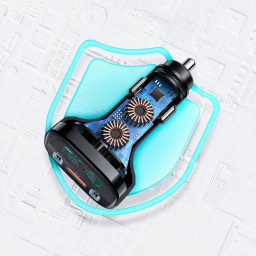 Acefast autós töltő 101W 2x USB Type C / USB, PPS, Power Delivery, Quick Charge 4.0, AFC, FCP fekete (B5) - 15