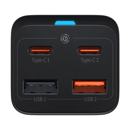 Baseus GaN3 Pro gyors töltő GaN 2 x USB Type C / 2 x USB 65W PD, QC4.0+, AFC, PPS + kábel USB Type C - USB Type C 1m fekete (CCGP040101) - 4