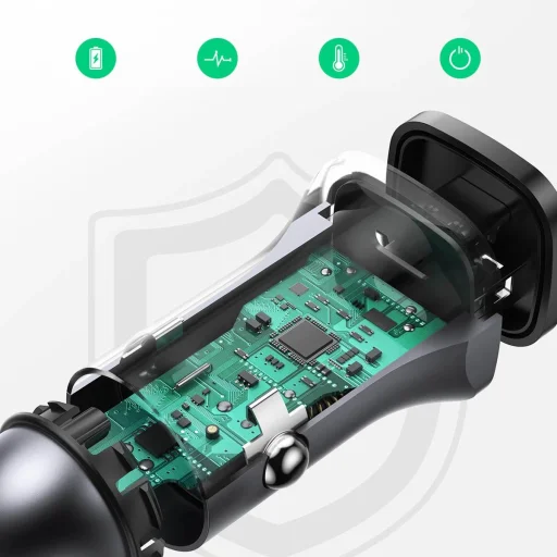 Ugreen gyors autós töltő USB-A / USB-C 30W PD PPS szürke (CD130) - 14