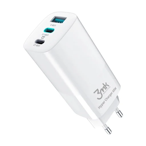 3MK HyperTöltő 65W 2xUSB-C + 1xUSB-A töltő GAN, PD + QC - 2