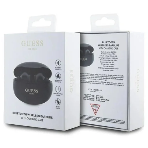 Guess GUTWST50EK TWS Bluetooth fülhallgató + dokkoló állomás - fekete Classic EST - 4