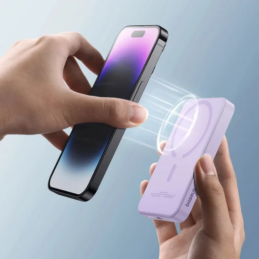 Baseus mini power bank 5000mAh 20W + USB-C kábel (20V/3A) - lila - 6