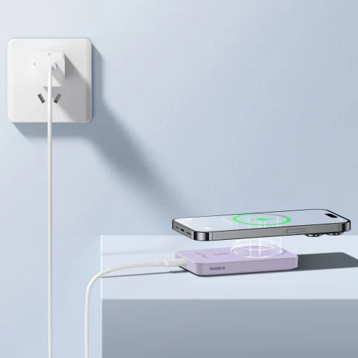 Baseus mini power bank 5000mAh 20W + USB-C kábel (20V/3A) - lila - 12