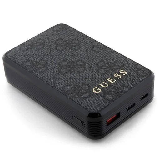Guess Powerbank 18W GUPB10DP4GEGK 10000mAh fekete/fekete 4G Bőr Fém Logó - 3
