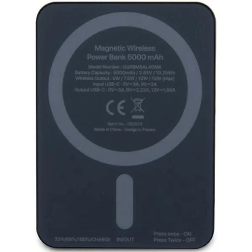 Karl Lagerfeld NFT Outline Ikonik MagSafe 5000mAh indukciós powerbank - fekete - 3