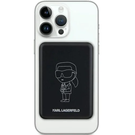 Karl Lagerfeld NFT Outline Ikonik MagSafe 5000mAh indukciós powerbank - fekete - 2