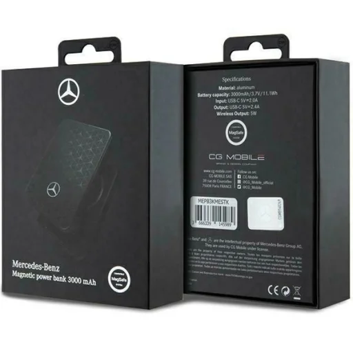 Powerbank Mercedes Csillag Minta MagSafe 5W 3000mAh - fekete - 5
