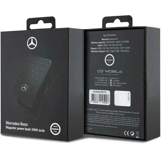 Powerbank Mercedes Stars Pattern MagSafe 15W 5000mAh - fekete - 5