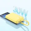 Baseus Magnetic Mini MagSafe 10000mAh 30W powerbank beépített USB-C kábellel - sárga + Baseus Simple Series USB-C - USB-C 60W 0.3m kábel thumbnail