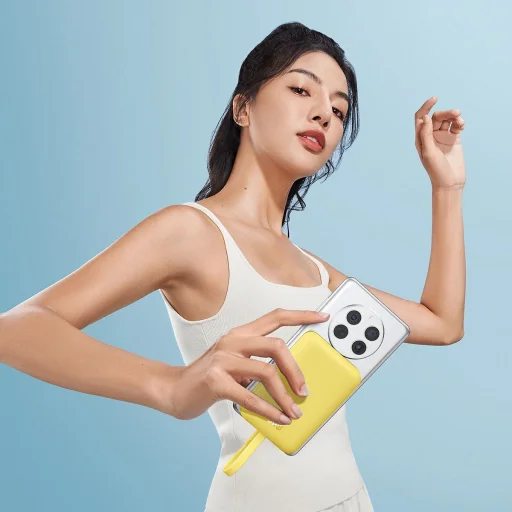 Baseus Magnetic Mini MagSafe 10000mAh 30W powerbank beépített USB-C kábellel - sárga + Baseus Simple Series USB-C - USB-C 60W 0.3m kábel - 10