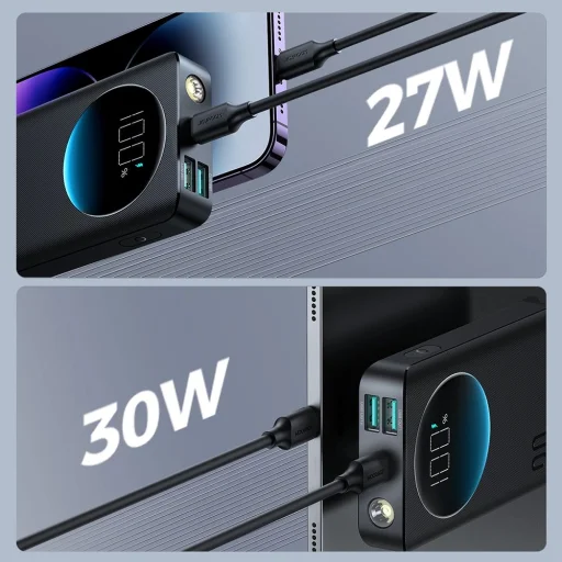 Joyroom powerbank 10000mAh 30W fekete (JR-PBF01) - 15