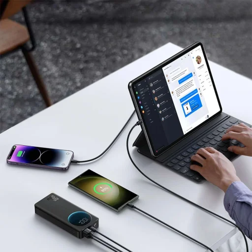 Joyroom JR-PBF03 30W 30000mAh powerbank + USB-A - USB-C kábel 0.25m - fekete - 10