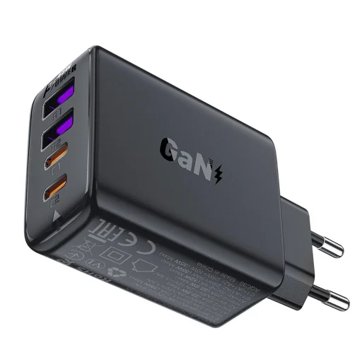 Acefast A61 PD 45W GaN hálózati töltő 2 x USB-C + 2 x USB-A, 4 portos - fekete - 4