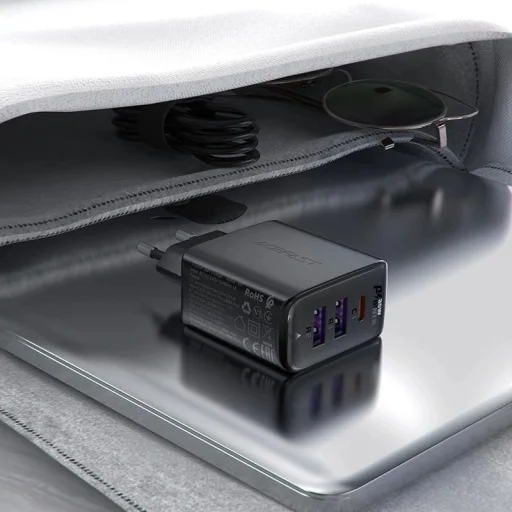 Acefast A57 PD 35W GaN töltő 2 x USB-A + USB-C 3 porttal - fekete - 6