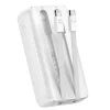 Joyroom JR-PBC07 20000mAh 30W mini powerbank beépített USB-C és Lightning kábelekkel - fehér thumbnail