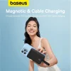 Baseus Magnetic Mini MagSafe 10000mAh 20W powerbank beépített Lightning kábellel - fekete + Baseus Simple Series USB-C - USB-C 60W 0.3m kábel thumbnail