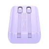 Joyroom JR-PBC07 20000mAh 30W mini power bank USB-C és Lightning kábelekkel - lila thumbnail