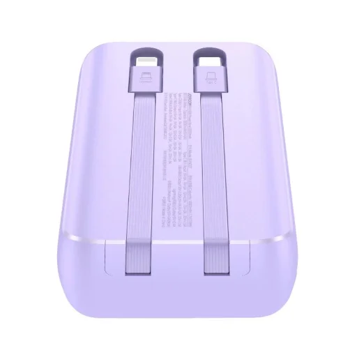 Joyroom JR-PBC07 20000mAh 30W mini power bank USB-C és Lightning kábelekkel - lila - 6