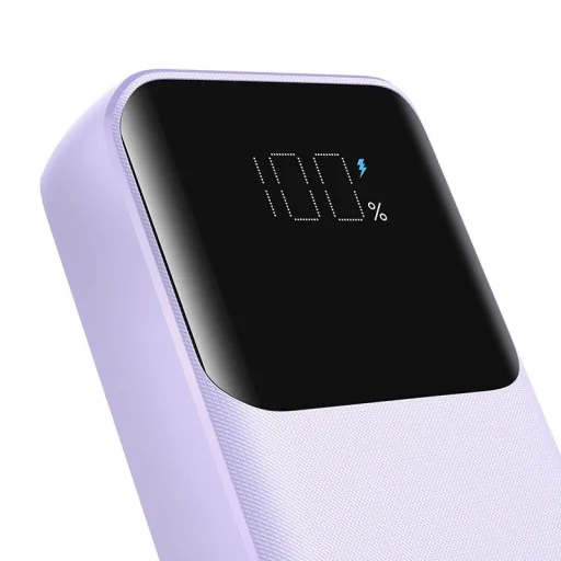 Joyroom JR-PBC07 20000mAh 30W mini power bank USB-C és Lightning kábelekkel - lila - 3