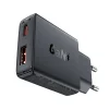 Acefast A69 PD 30W GaN USB-A USB-C fali töltő - fekete thumbnail