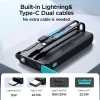 Joyroom JR-L017 22.5W 10000mAh Powerbank beépített USB-C / Lightning kábelekkel - fekete thumbnail