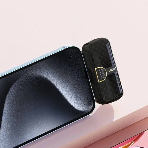 Dudao K20SL 5000mAh mini power bank Lightning / USB-C csatlakozókkal - fekete - 3