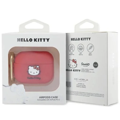 Hello Kitty szilikon 3D macskafej tok az AirPods Pro 2 (2022/2023) - fukszia - 4
