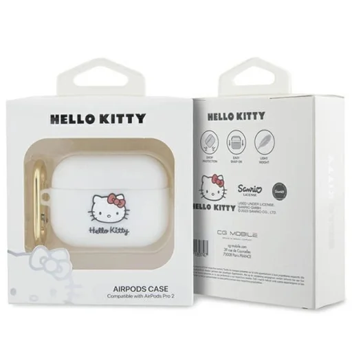 Hello Kitty Szilikon 3D Kitty Fej AirPods Pro 2 tok (2022/2023) - fehér - 4