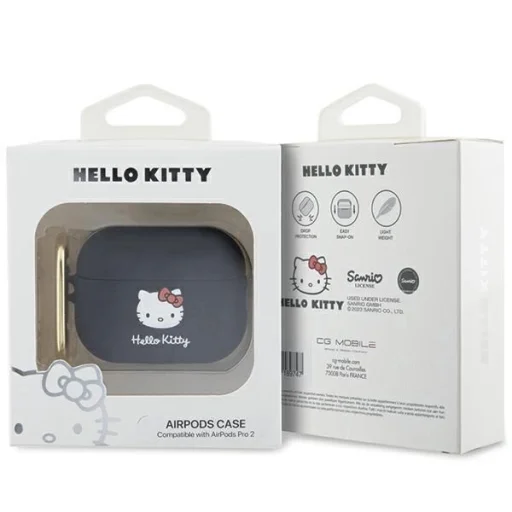 Hello Kitty Szilikon 3D Macskafej Tok AirPods Pro 2 (2022/2023) - Fekete - 4